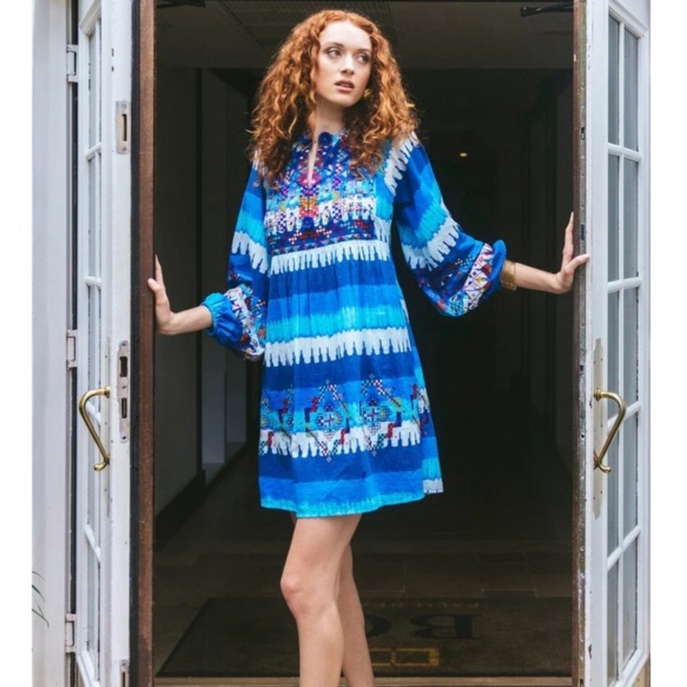 Figue Lucie Mini Dress in Blue